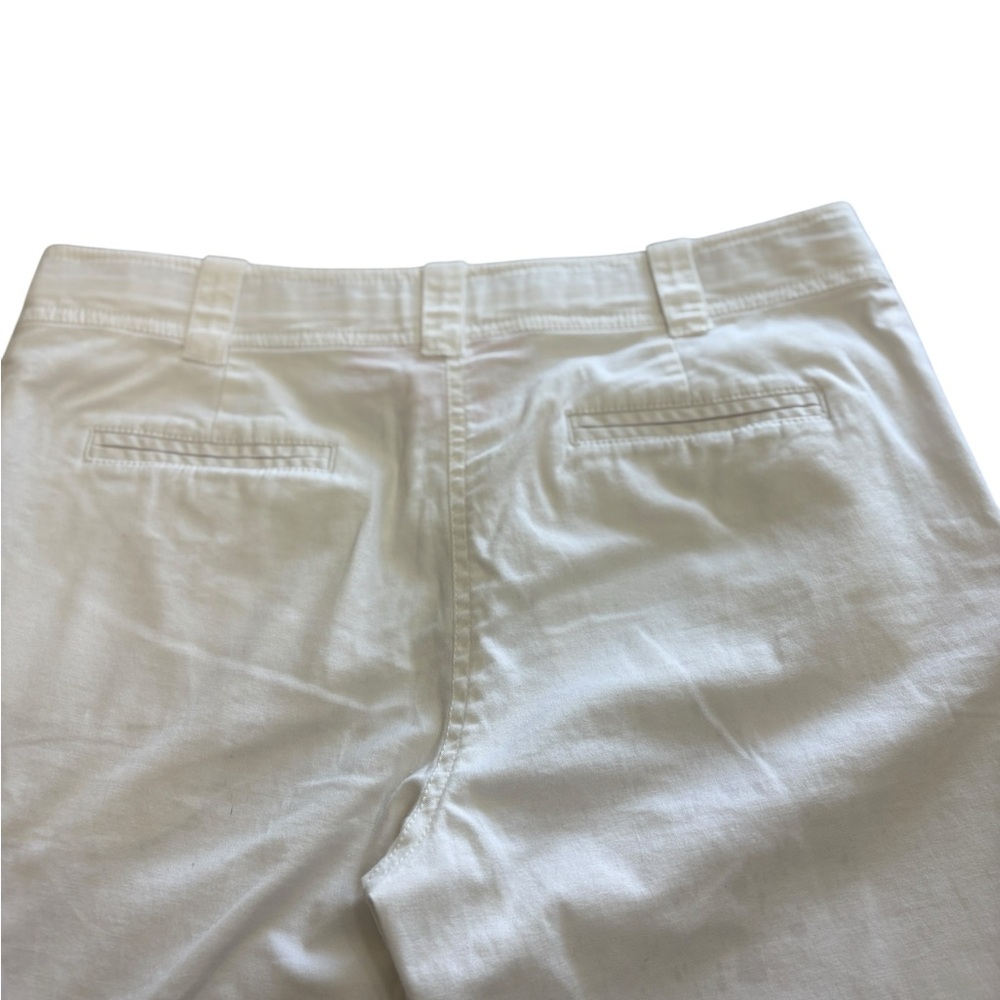 Tory Burch White Cotton Bermuda Shorts Sz 8  Stretch Classic Preppy Golf - Picture 9 of 10